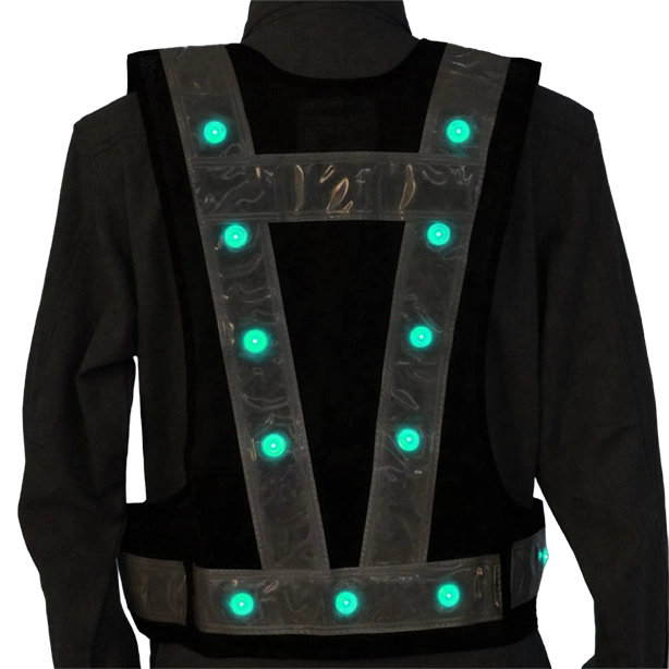 メーカー:MIZUKEI 品名&品番:『光るんです』LED安全ベスト(3017101~3017111) 緑LED 背中