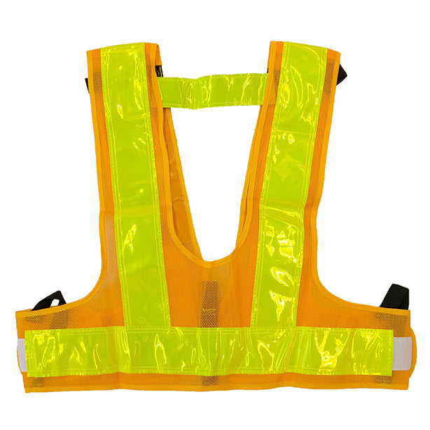 メーカー:MIZUKEI 品名&品番:装着できるんです フルハーネス用安全ベスト キングサイズ(5941151 ~ 5941153) カラー:黄×黄(バックスタイル)