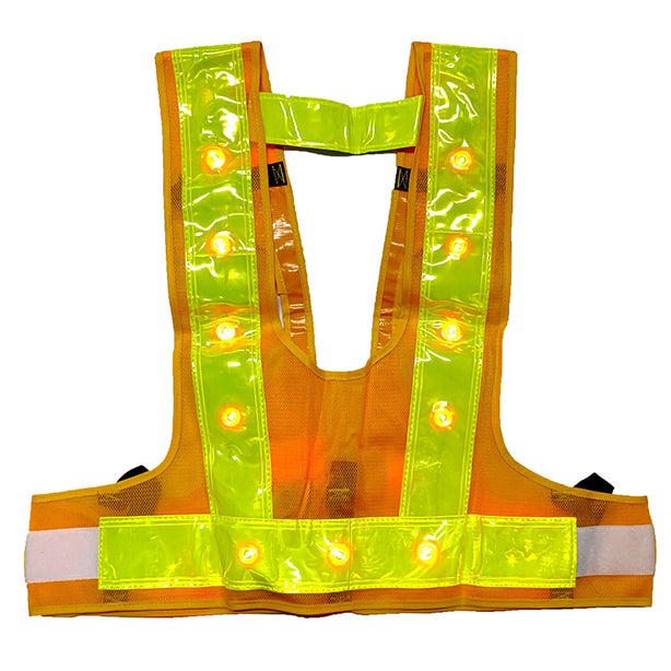 メーカー:MIZUKEI 品名&品番:装着できるんです フルハーネス用LED安全ベスト キングサイズ(5941161 ~ 5941163) カラー:黄×黄×赤LED(バックスタイル)