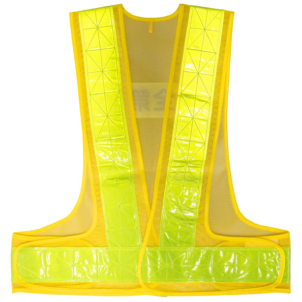 安全ベスト ダイヤカット反射材幅70mm 低価格で高品質のオリジナルベスト(7711~7714) 商品コード:ONO-7711 色:イエロー×イエロー(オプション表示用)
