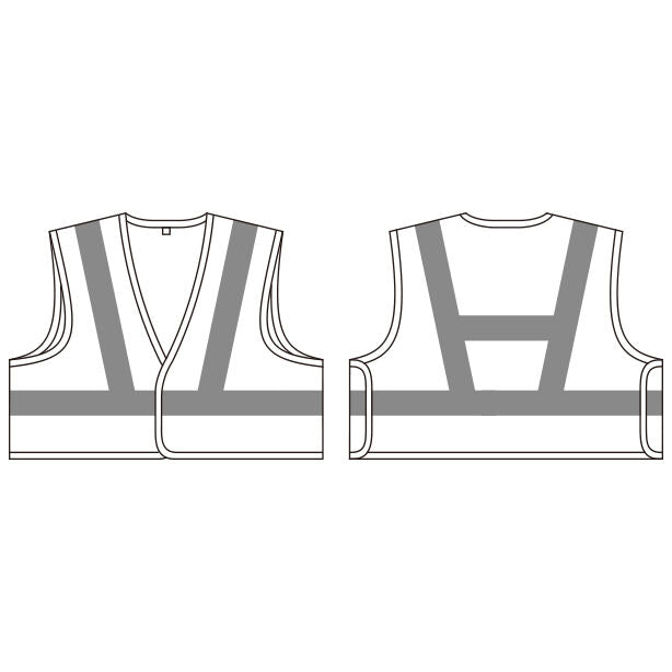 高視認性CLASS1・ショート丈蛍光メッシュベスト 商品コード:SO-80002 絵型