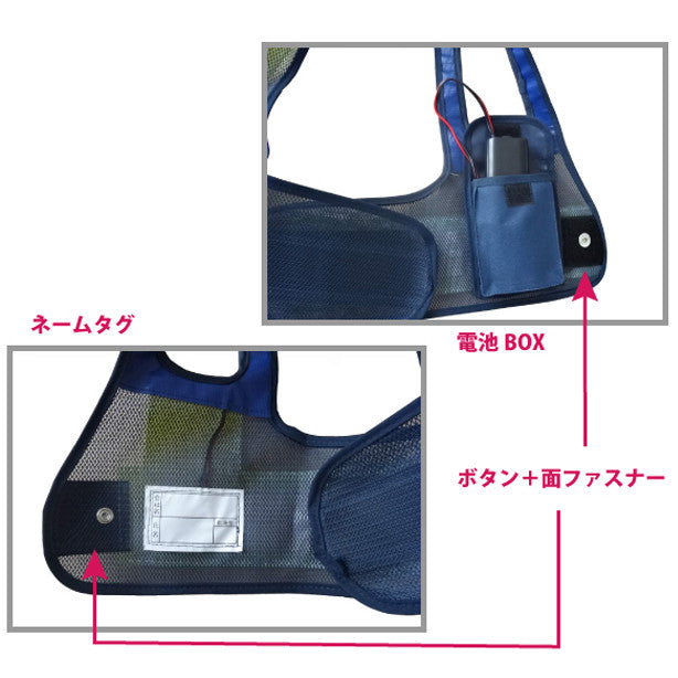 フルハーネス用・LED安全ベスト ショート丈(5941121~5941123) 商品コード:UNT-5941121 ネームシート