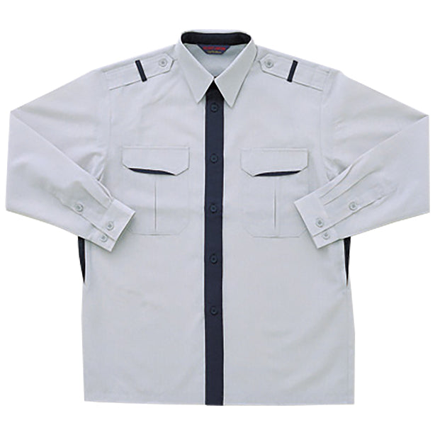 High-Tachibana TH-1357 警備春夏長袖カッターシャツ(男女兼用) 商品コード:TH-1357 色:ライトグレー(一覧表示用)