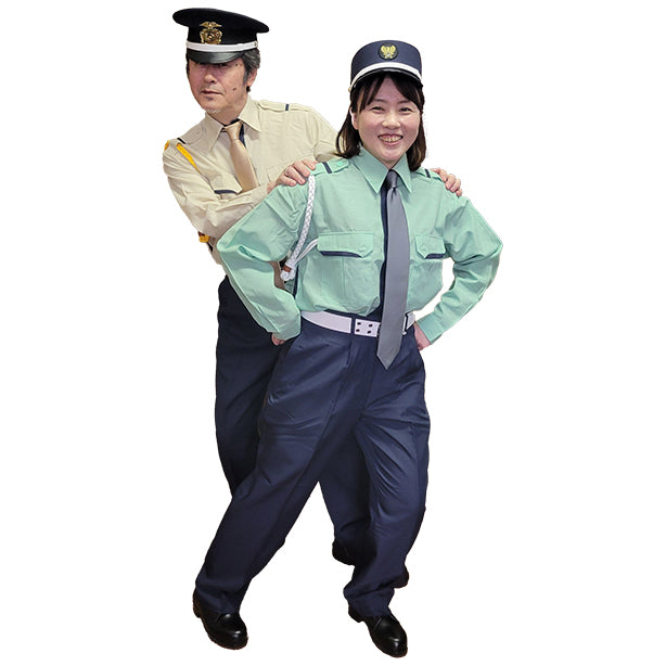 TH-1357 男子警備春夏長袖カッターシャツ上下セット
