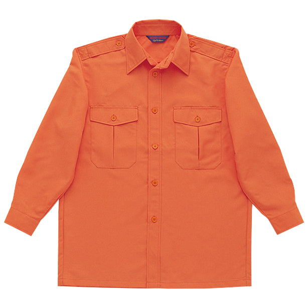 High-Tachibana TH-7205 警備春夏長袖カッターシャツ(男女兼用) 商品コード:TH-7205 色:(オプション表示用)オレンジカラー
