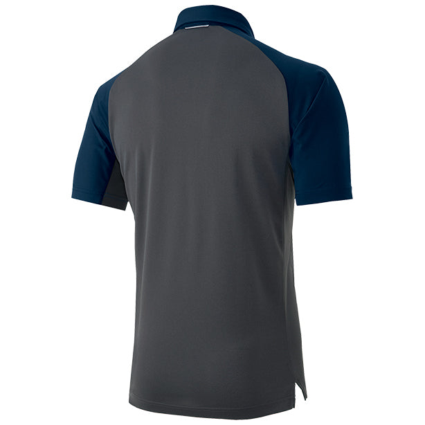 work_clothes-Mfg_AITOZ-AZ-10613-COL_navy-ack_style メーカー:AITOZ 品名&品番:AITOZ AZ-10613 ウルトラストレッチ半袖ポロシャツ【春夏】【男女兼用】 カラー:ネイビー(バックスタイル)