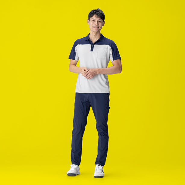 メーカー:ALTCO 品名&品番:CL888 ツートン半袖ポロシャツ 着用イメージ