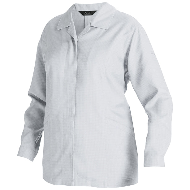 メーカー:ALTCO 品名&品番:IE2005 超制電女子長袖スモック【春夏】(一覧表示用)  カラー:グレー