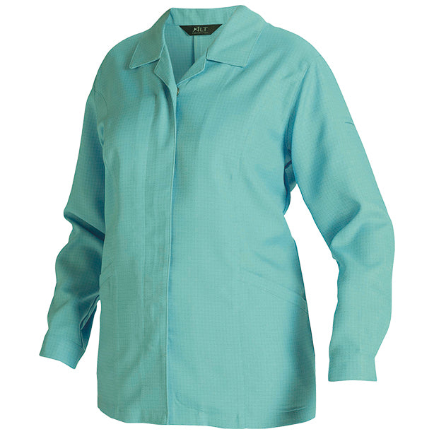 メーカー:ALTCO 品名&品番:IE2005 超制電女子長袖スモック【春夏】(一覧表示用)  カラー:グリーン