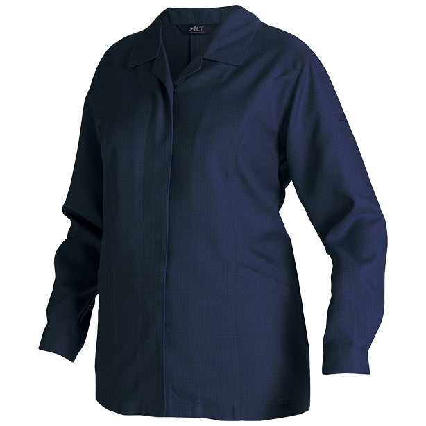 メーカー:ALTCO 品名&品番:IE2005 超制電女子長袖スモック【春夏】(一覧表示用)  カラー:ネイビー