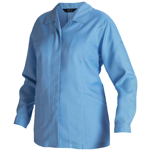 メーカー:ALTCO 品名&品番:IE2005 超制電女子長袖スモック【春夏】(一覧表示用)  カラー:サックス