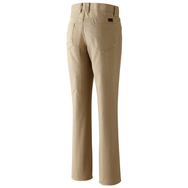 メーカー:ASAHICYO 品名&品番:AC-116 デニム調ノータックパンツ カラー:サンドベージュ(バックスタイル)