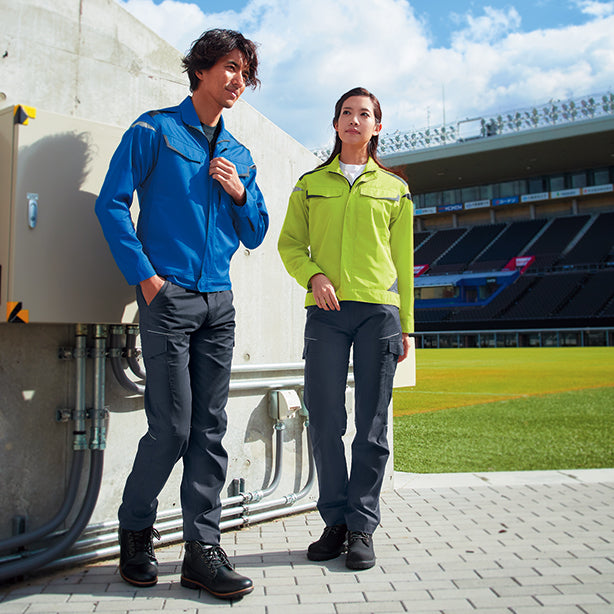 メーカー:ASAHICYO 品名&品番:Asahicho 8505 帯電防止スリムスタイルストレッチパンツ【春夏】 着用イメージ