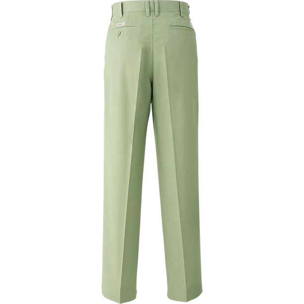 メーカー:ASAHICYO 品名&品番:AC-E046 ツータックパンツ カラー:カクタスグリーン(バックスタイル)