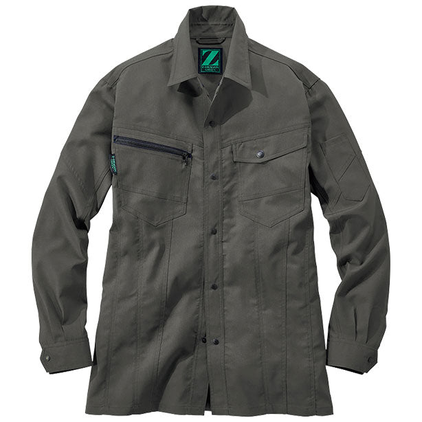 Z-DRAGON 76804 エコ製品静電ストレッチ長袖シャツ【春夏】 商品コード:JC-76804 色:チャコールグレー(一覧表示用)