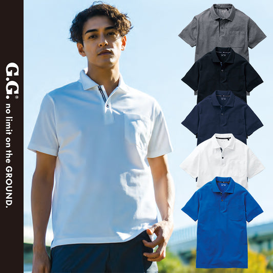 メーカー:SOWA 品名&品番:7325-51 UVカット半袖ポロシャツ(胸ポケット付き)(オプション表示用)