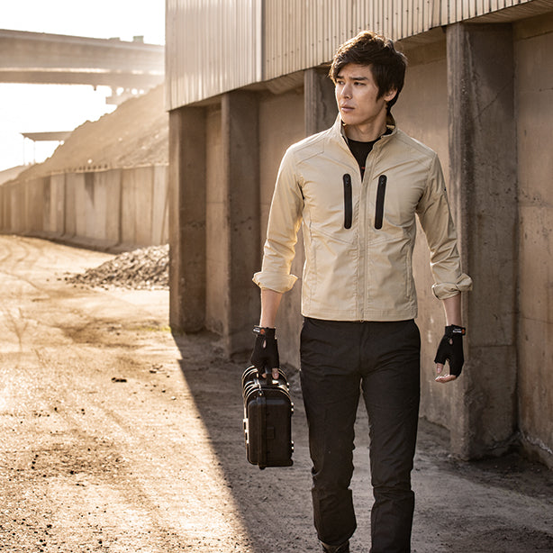 XEBEC 1734 ハイブリッドストレッチ長袖ブルゾン【春夏】【スリムフィット】 商品コード:XE-1734 着用イメージ男性