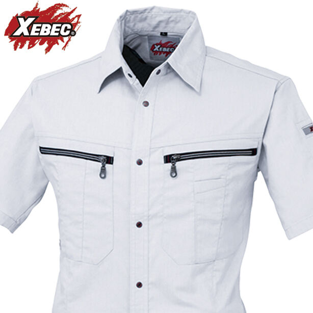 メーカー:XEBEC 品名&品番:XEBEC 8892 半袖シャツ 両胸ファスナーポケット