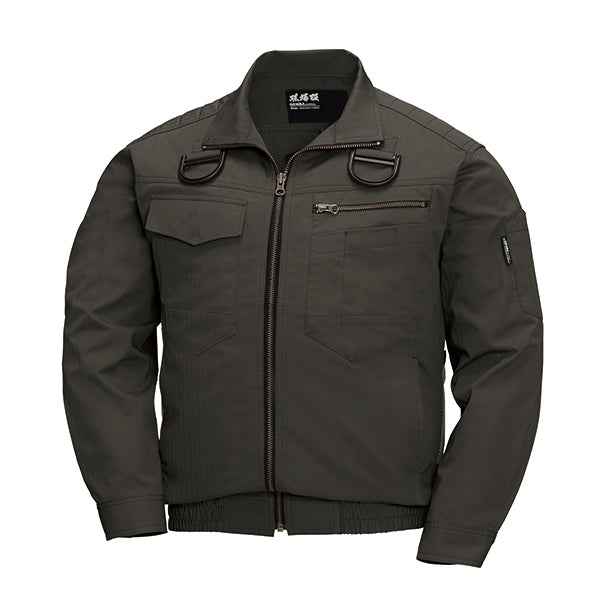 メーカー:XEBEC 品名&品番:現場服 XE-98102 ハーネス対応空調服™長袖ブルゾン【ウエアのみ】(オプション表示用) カラー:アーミーグリーン