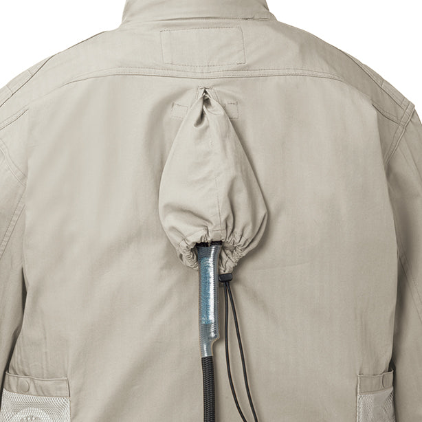 メーカー:XEBEC 品名&品番:現場服 XE-98102 ハーネス対応空調服™長袖ブルゾン【ウエアのみ】 ランヤード装着図