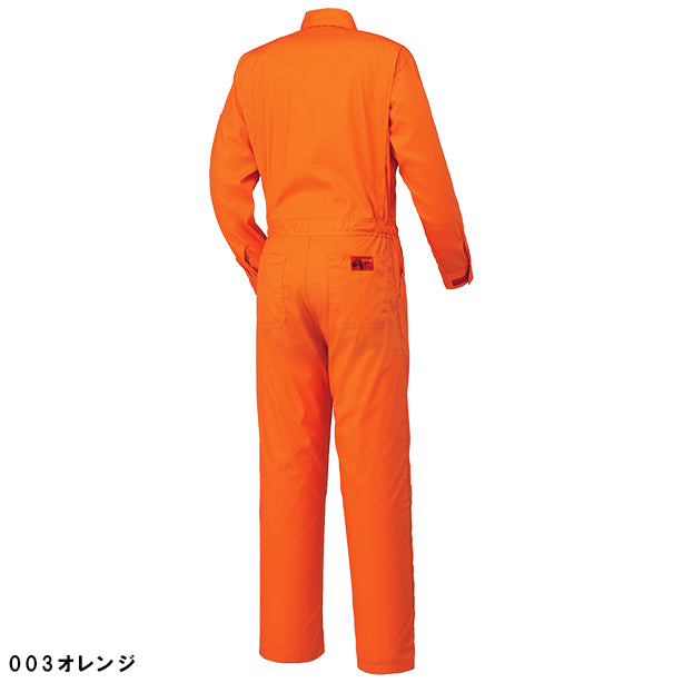 メーカー:YAMADATATSU 品名&品番:AUTO-BI YD-1180 春夏動きやすいつなぎ服 カラー:オレンジ(バックスタイル)