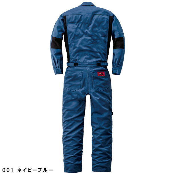 メーカー:YAMADATATSU 品名&品番:AUTO-BI YD-22010 CORDURAつなぎ服 カラー:ネイビーブルー(バックスタイル)