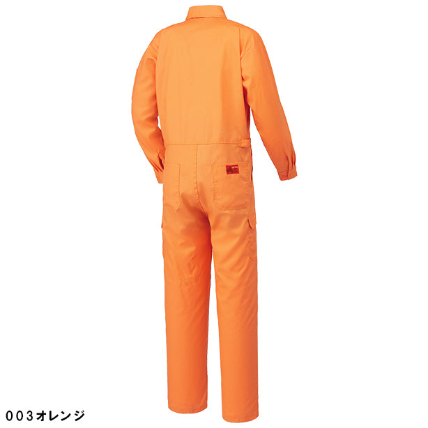 メーカー:YAMADATATSU 品名&品番:AUTO-BI YD-2300 春夏帯電防止長袖つなぎ服 カラー:オレンジ(バックスタイル)