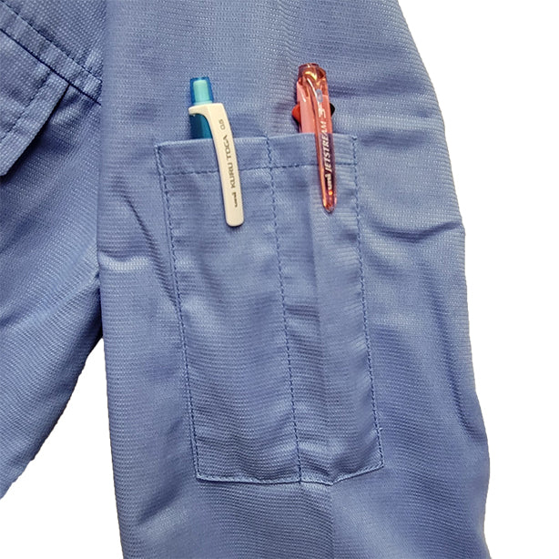 メーカー:YAMADATATSU 品名&品番:AUTO-BI YD-2300 春夏帯電防止長袖つなぎ服 左袖ペン差し