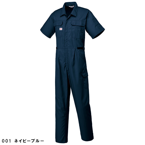 メーカー:YAMADATATSU 品名&品番:AUTO-BI YD-2301春夏帯電防止半袖つなぎ服(一覧表示用) カラー:ネイビーブルー
