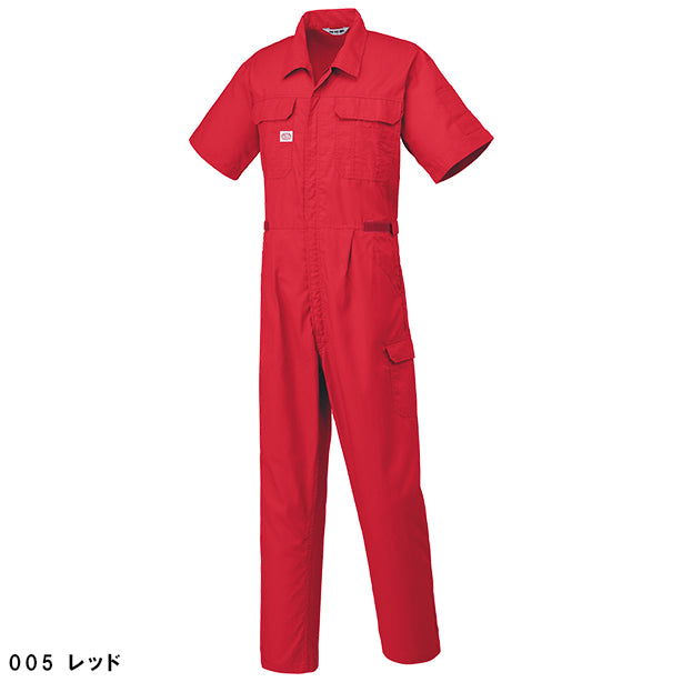 メーカー:YAMADATATSU 品名&品番:AUTO-BI YD-2301春夏帯電防止半袖つなぎ服(一覧表示用) カラー:レッド
