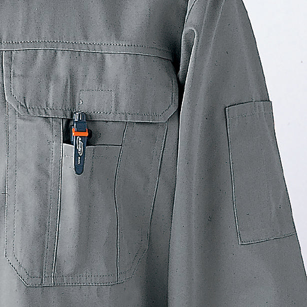 メーカー:YAMADATATSU 品名&品番:AUTO-BI YD-2350 帯電防止つなぎ服 左胸ポケット(ペン差し付き)