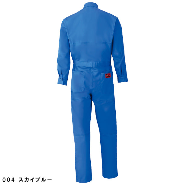 メーカー:YAMADATATSU 品名&品番:AUTO-BI YD-5750 エコ素材プロ仕様つなぎ服 カラー:マリンブルー(バックスタイル)