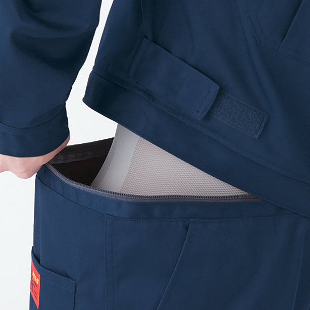 メーカー:YAMADATATSU 品名&品番:AUTO-BI YD-6900 腰割れ式長袖つなぎ服 ウエストファスナー3