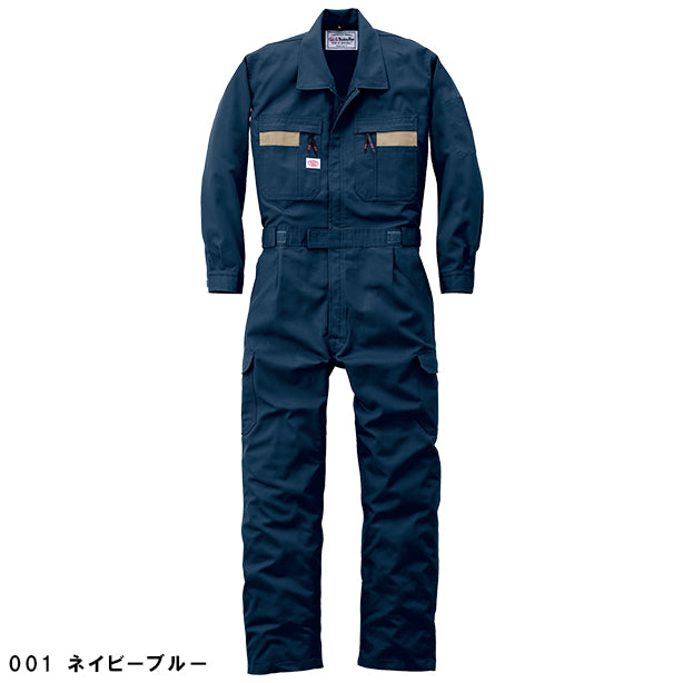 メーカー:YAMADATATSU 品名&品番:AUTO-BI YD-8700 ストライプ調つなぎ服(一覧表示用) カラー:ネイビーブルー
