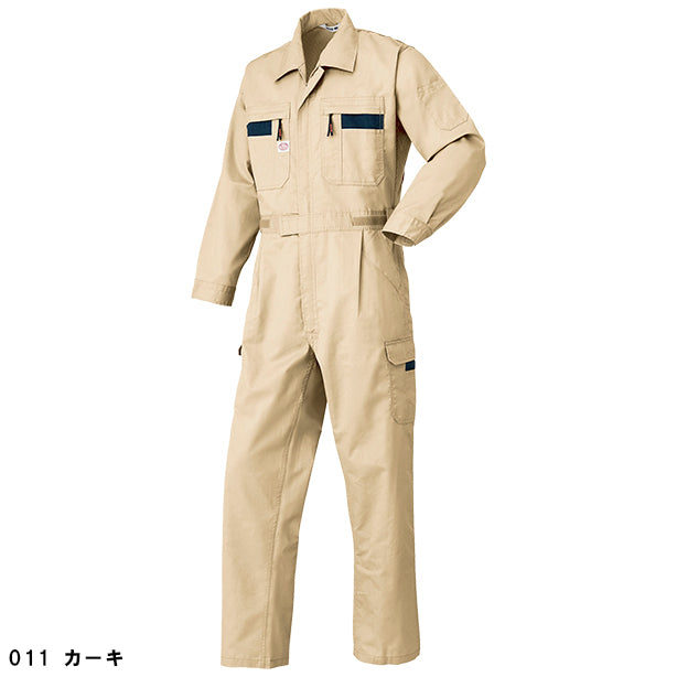 メーカー:YAMADATATSU 品名&品番:AUTO-BI YD-8710 春夏長袖ストライプ調つなぎ服(一覧表示用) カラー:カーキ