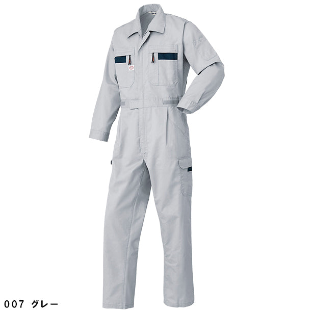 メーカー:YAMADATATSU 品名&品番:AUTO-BI YD-8710 春夏長袖ストライプ調つなぎ服(一覧表示用) カラー:グレー