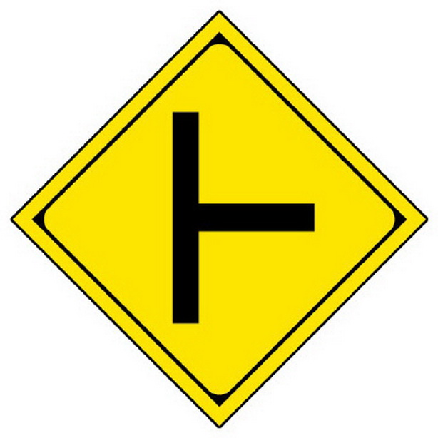 警戒標識 201-B ト型道路交差点