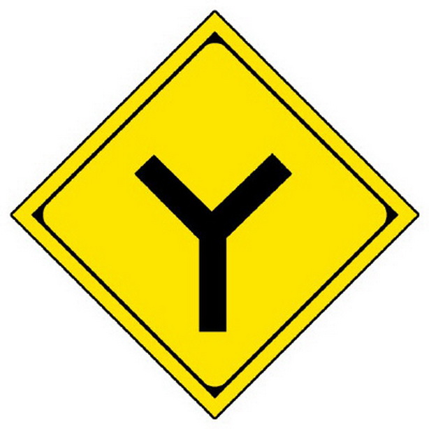 警戒標識 201-D Y型道路交差点