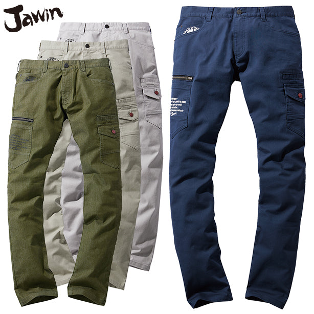 JAWIN 53302 ストレッチデニムノータックカーゴパンツ【秋冬】 商品コード：JC-53302 (一覧表示用)