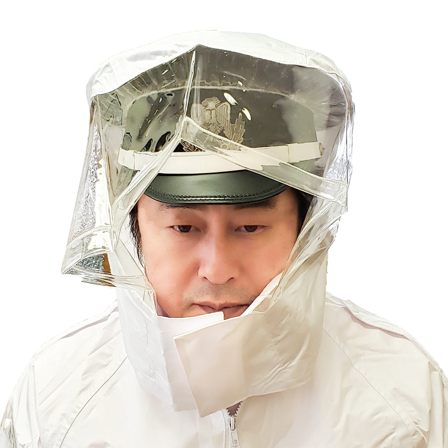 【定番】警備用合羽 ロードセーフティ【30枚セット】 商品コード：TOK-4550-30S 制帽をしながらかぶれる大型フード
