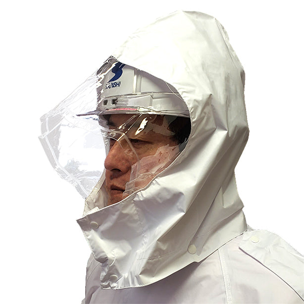 【軽量】警備用レインコート 雨物語（男性用） 商品コード：ET-NO145 クリアフードで視界良好