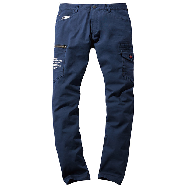 JAWIN 53302 ストレッチデニムノータックカーゴパンツ【秋冬】 商品コード：JC-53302 色：ネービー(一覧表示用)