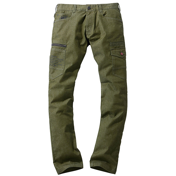 JAWIN 53302 ストレッチデニムノータックカーゴパンツ【秋冬】 商品コード：JC-53302 色：カーキ(一覧表示用)