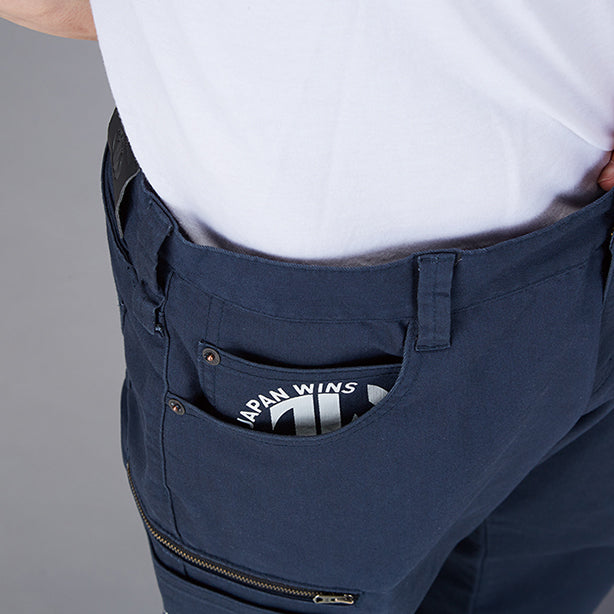 JAWIN 53302 ストレッチデニムノータックカーゴパンツ【秋冬】 商品コード：JC-53302 コインポケット