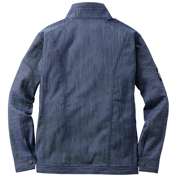 JAWIN 53400ストレッチ長袖ジャンパー【秋冬】 商品コード：JC-53400 色：インディゴ(オプション表示用)バックスタイル