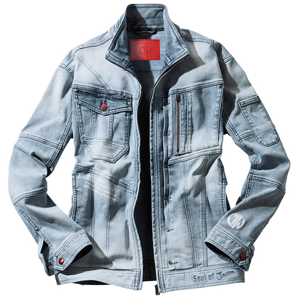 JAWIN 53000 ストレッチデニムジャンパー【秋冬】 商品コード：JC-53000 色：ヴィンテージブルー(一覧表示用)