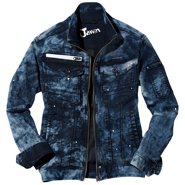 JAWIN 52900 ストレッチデニムジャンパー【秋冬】 商品コード：JC-52900 色：インディゴブリーチ(一覧表示用)