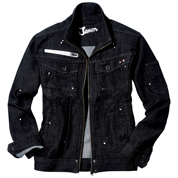 JAWIN 52900 ストレッチデニムジャンパー【秋冬】 商品コード：JC-52900 色：ブラック(一覧表示用)