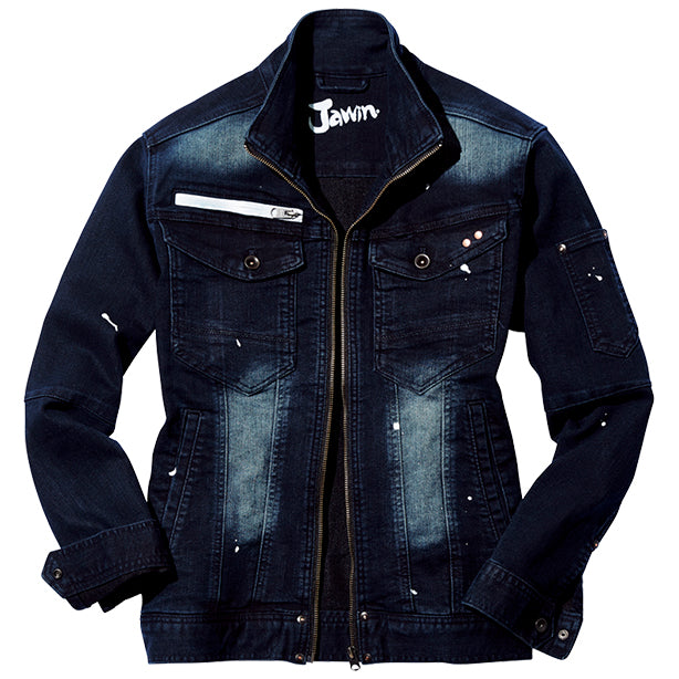 JAWIN 52900 ストレッチデニムジャンパー【秋冬】 商品コード：JC-52900 色：インディゴ(一覧表示用)