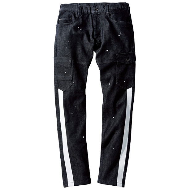 JAWIN 52902 ストレッチデニムノータックカーゴパンツ【秋冬】 商品コード：JC-52902 色：ブラック(一覧表示用)